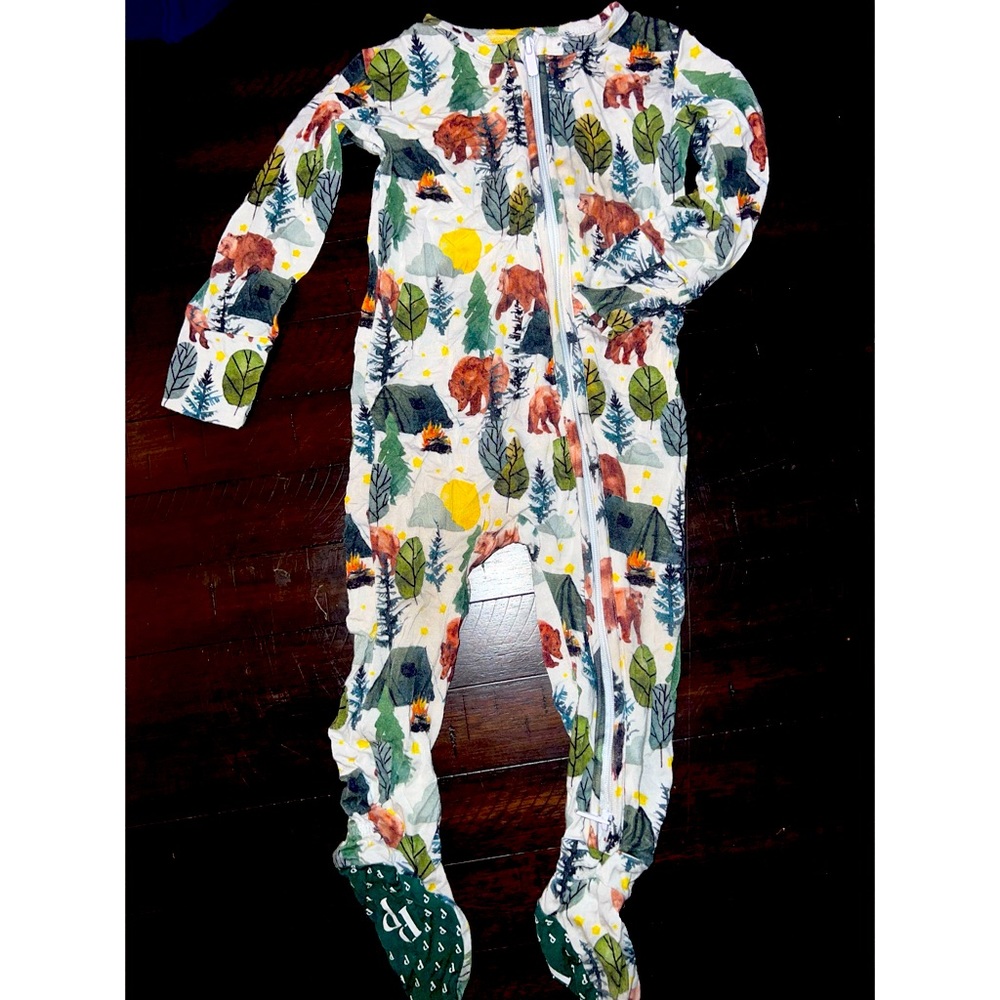 Posh Peanut Forest Print Footie - Multicolor